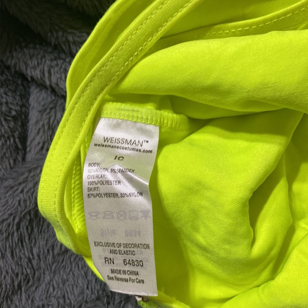 Neon yellow halloween dance outfit by Weissman worn once jazz - Picture 5 of 6